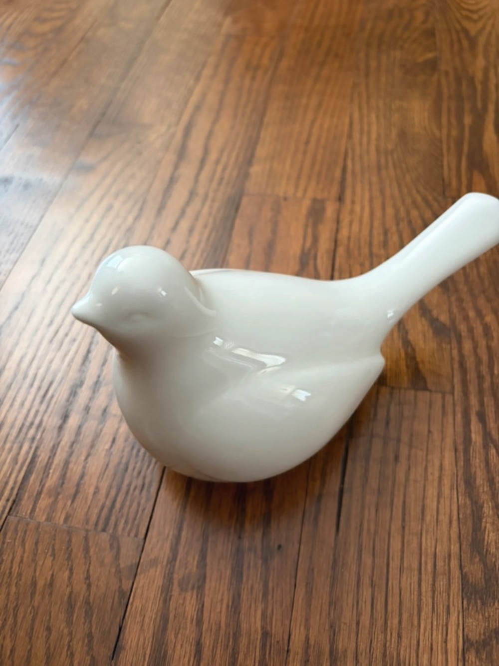 White Ceramic Bird Figurine - Decorative Bird Accent
